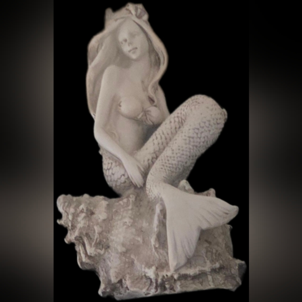 Elegant 8" White Mermaid Figurine